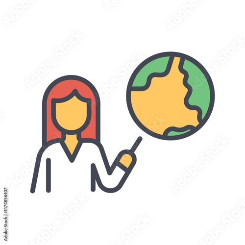 Teacher Globe Vector Icon