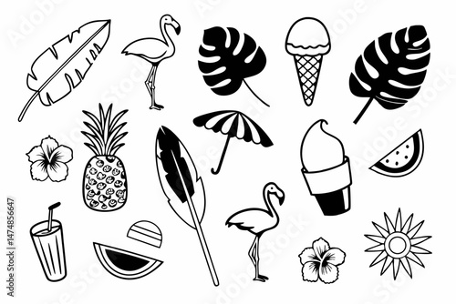 set of different kinds of food icons