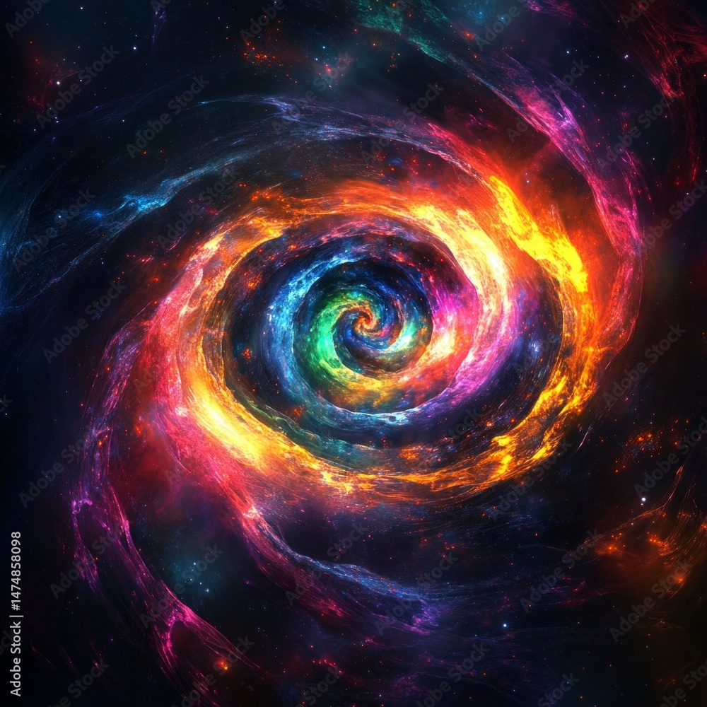 Vibrant Spiral Galaxy in Cosmic Swirl Vibrant Spiral Galaxy in Cosmic Swirl