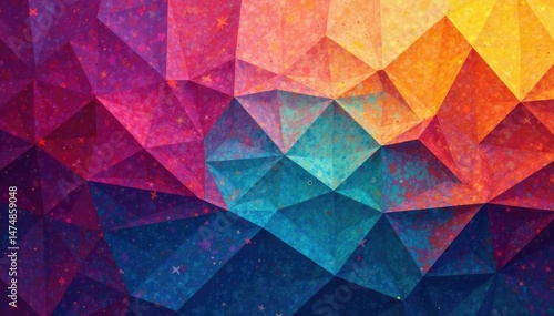 Geometric mosaic, sharp angles and vibrant color blocks , mosaic, abstract