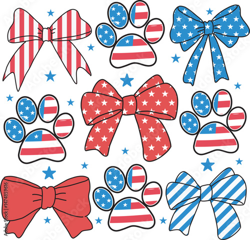 Dog Mom 4th of July Dog Coquette Lover Gift T shirt Design