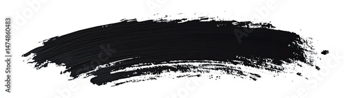 Dark, sweeping brushstroke of black paint