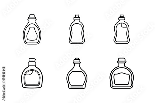dish soap bottle line art vector illustration