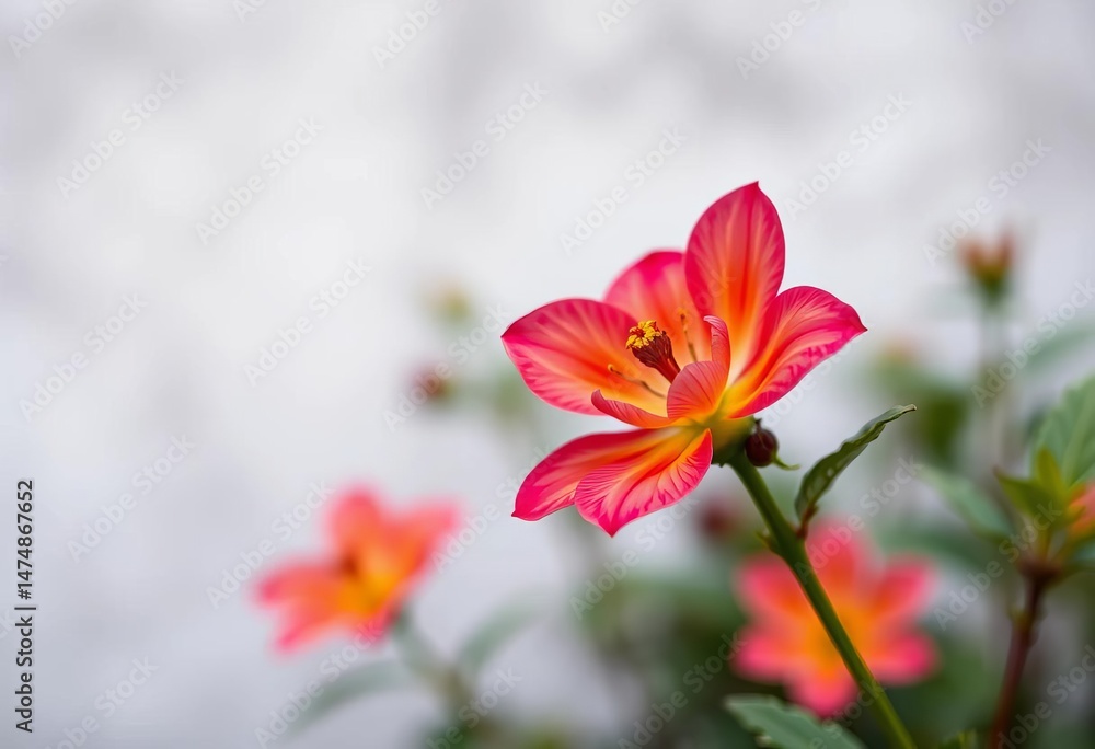 Vibrant single bloom against a soft, blurred background , photography, summer Vibrant single bloom against a soft, blurred background , photography, summer