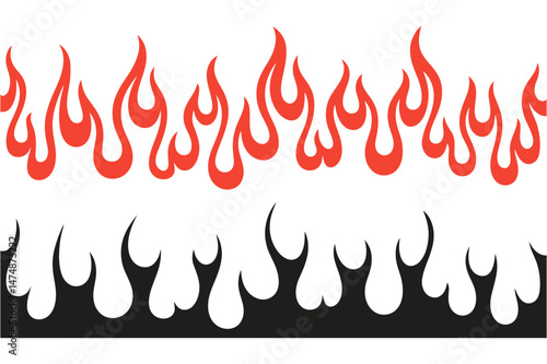 Flame vector fire design hot burn heat pattern art