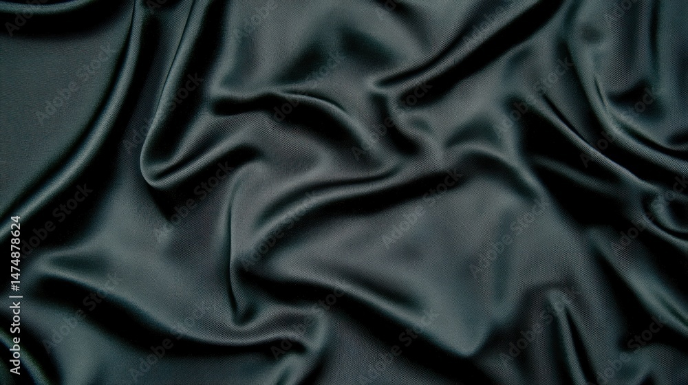 Obraz premium Dark Elegance: Abstract Texture of Deep Emerald Silk