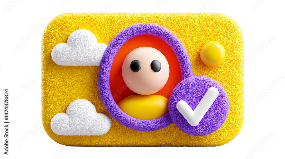 Fototapeta premium Explore the Fun and Colorful World of a Unique Yellow and Purple Toy with a Charming Face That Captivates Imagination