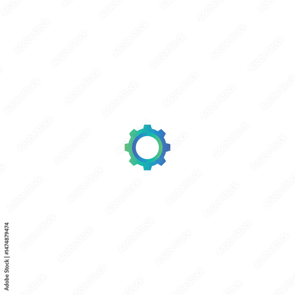 Simple Gear Gradient Icon Design, Gear Iconic Logo design with white background. Simple Gear Gradient Icon Design, Gear Iconic Logo design with white background.