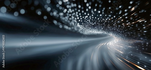 Dynamic Light Trails Create a Sense of Motion in a Dark Environment