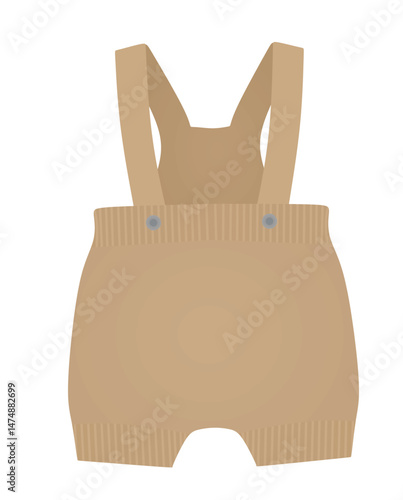 Baby shorts with suspenders. vector