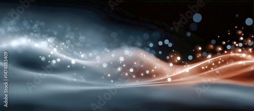 Fluid Patterns of Light and Color Create a Mesmerizing Abstract Background at...