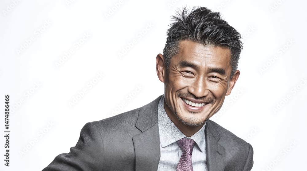 Smiling mature businessman with confident gaze, radiating success and leadership. His gray suit and tie enhance his professional, trustworthy appearance. Smiling mature businessman with confident gaze, radiating success and leadership. His gray suit and tie enhance his professional, trustworthy appearance.
