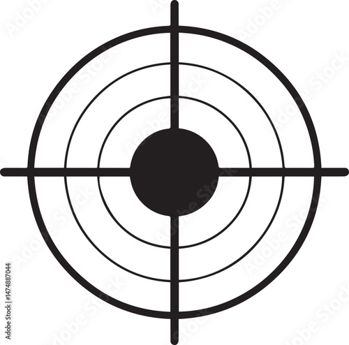 Bullseye Silhouette Vector | Bold Black Vector Art Illustration Vector Format