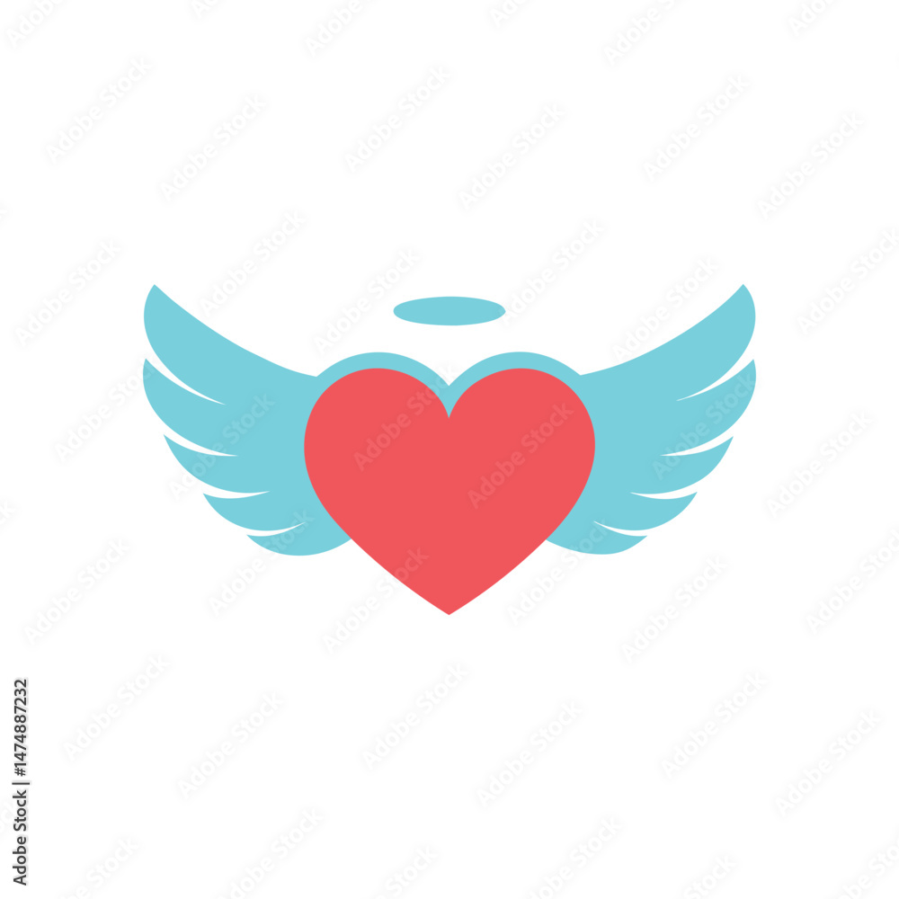 heart with angel wings vector heart with angel wings vector
