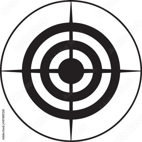 Bullseye Silhouette Vector | Bold Black Vector Art Illustration Vector Format