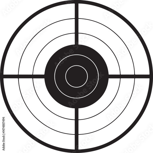 Bullseye Silhouette Vector | Bold Black Vector Art Illustration Vector Format