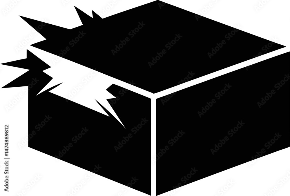 Box Dent Corner Silhouette Vector Illustration Box Dent Corner Silhouette Vector Illustration