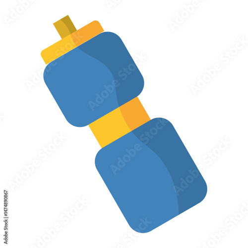 Sports water bottle with cap. Vector