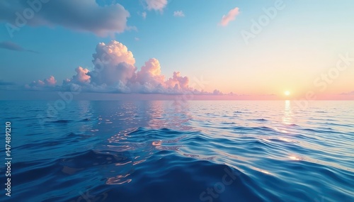 Subtle gradient sky to deep ocean seamless loop, style, environment, hue