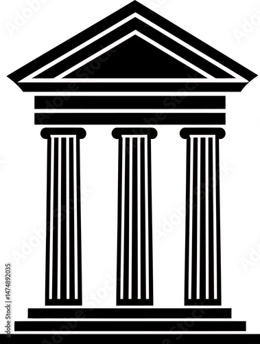 Classic Greek Temple Architecture Three Columns, Pediment, and Frieze