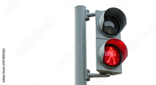 Cuadro en lienzo Isolated Red Pedestrian Traffic Light