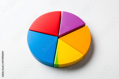 Free Download Colorful Wooden Pie Chart On White Background - GFXLoad