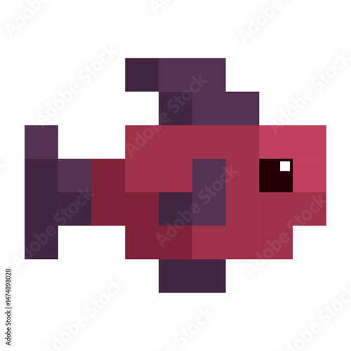 Isolated colored pixelated fish icon Vector