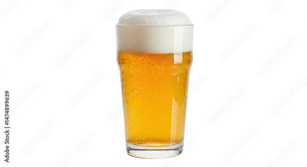 Isolated Pint of Beer with Foam Isolated Pint of Beer with Foam