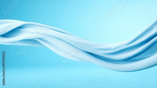 Wallpaper Mural Abstract Blue Fabric Flow  Minimalist Background  Soft Waves  Elegant Design  Light Blue T Torontodigital.ca