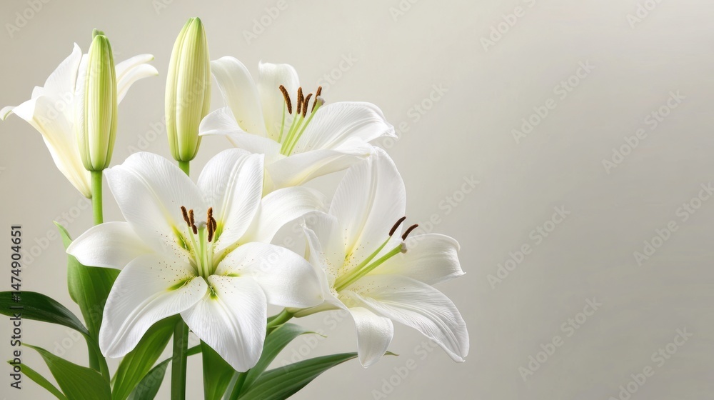 Obraz premium Elegant White Lilies: A Bouquet of Purity and Grace