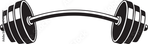 Curved Barbell Doodle Silhouette Vector | Clean Black Vector Art Illustration