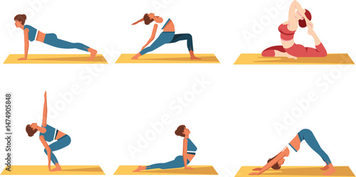 Girl lifestyle bikini girls vector set. Adobe Illustrator Artwork