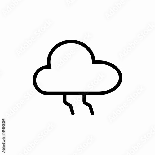 Stormy rain cloud weather icon vector sign