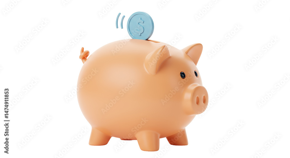 Obraz premium Isolated Pig Coin