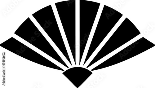 H Fan Fold Tip Silhouette Vector Illustration 