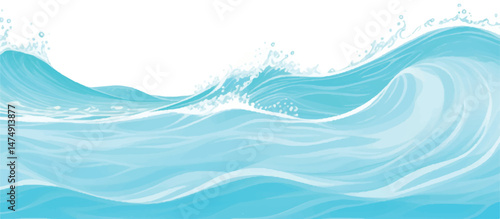 Tranquil watercolor sea texture featuring light blue and green hues. Hand-painted abstract art perfect for backgrounds, invitations, and creative projects.
