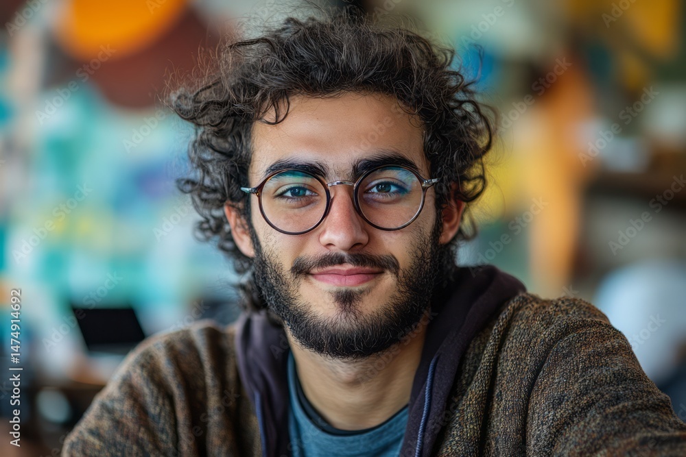 Close-up portrait of a young man with expressive features. Close-up portrait of a young man with expressive features.