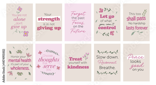 A4 Mental health posters, Positive affirmation posters, Self care posters, positive affirmation cards. Affirmation wall art, affirmation stickers, motivational posters. Printable art, 10 pack bundle