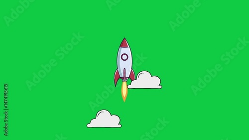 cartoon rocket vector illustration