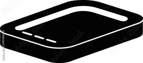 Mobile Sim Tray Hole Silhouette Vector Illustration