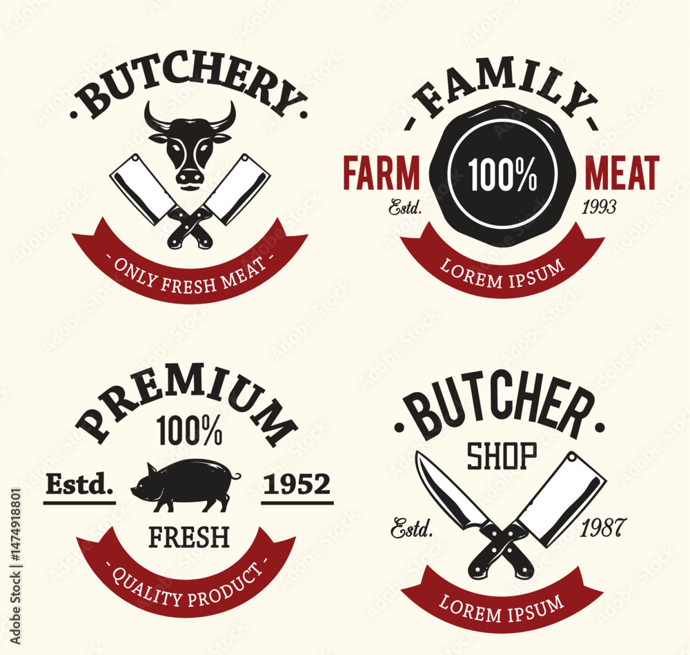 Fototapeta premium vintage badges logo drawing vector design