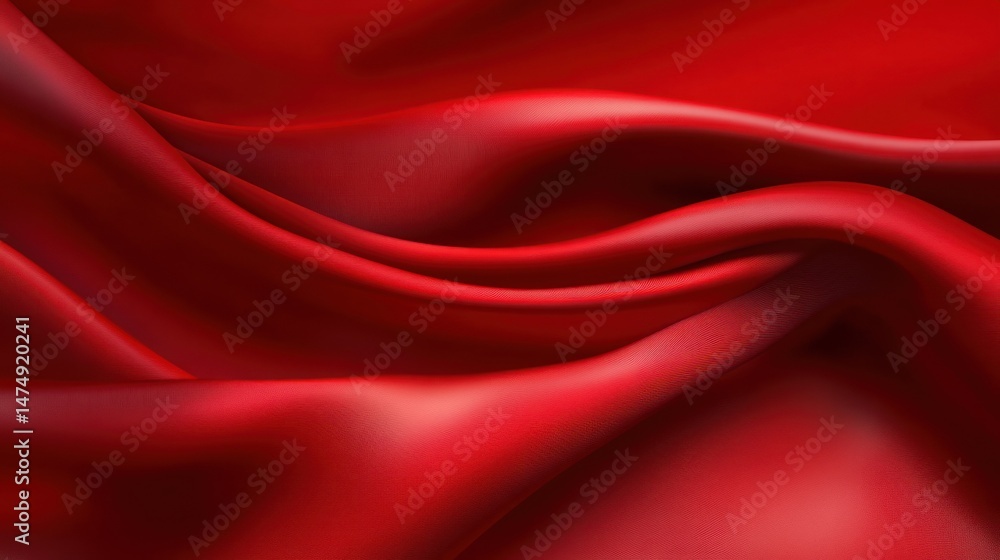 Obraz premium Crimson Silk Drapery: A Study in Red
