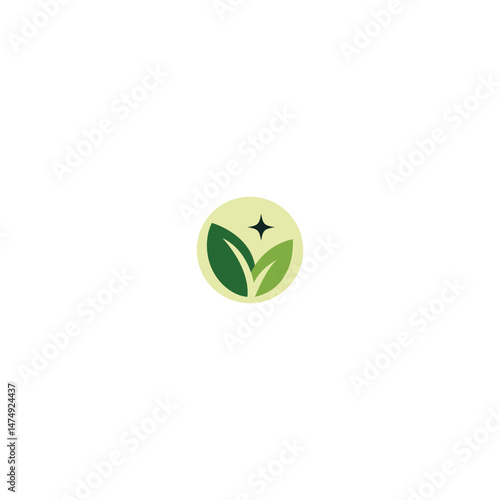 Gentle Green Leaf Star Logo with white background. 