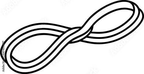 Rubber B Twist Line Art Vector Illustration