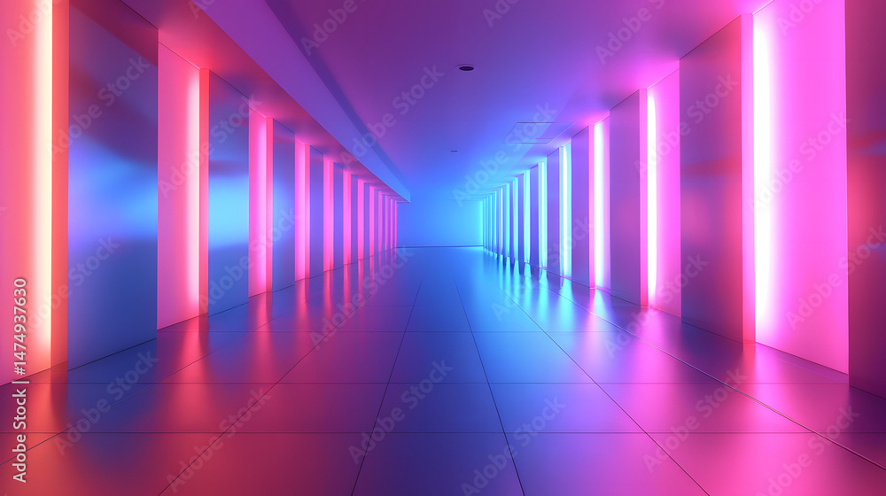 Neon corridor of the future modern art and vibrant lighting in visual design environments Neon corridor of the future modern art and vibrant lighting in visual design environments