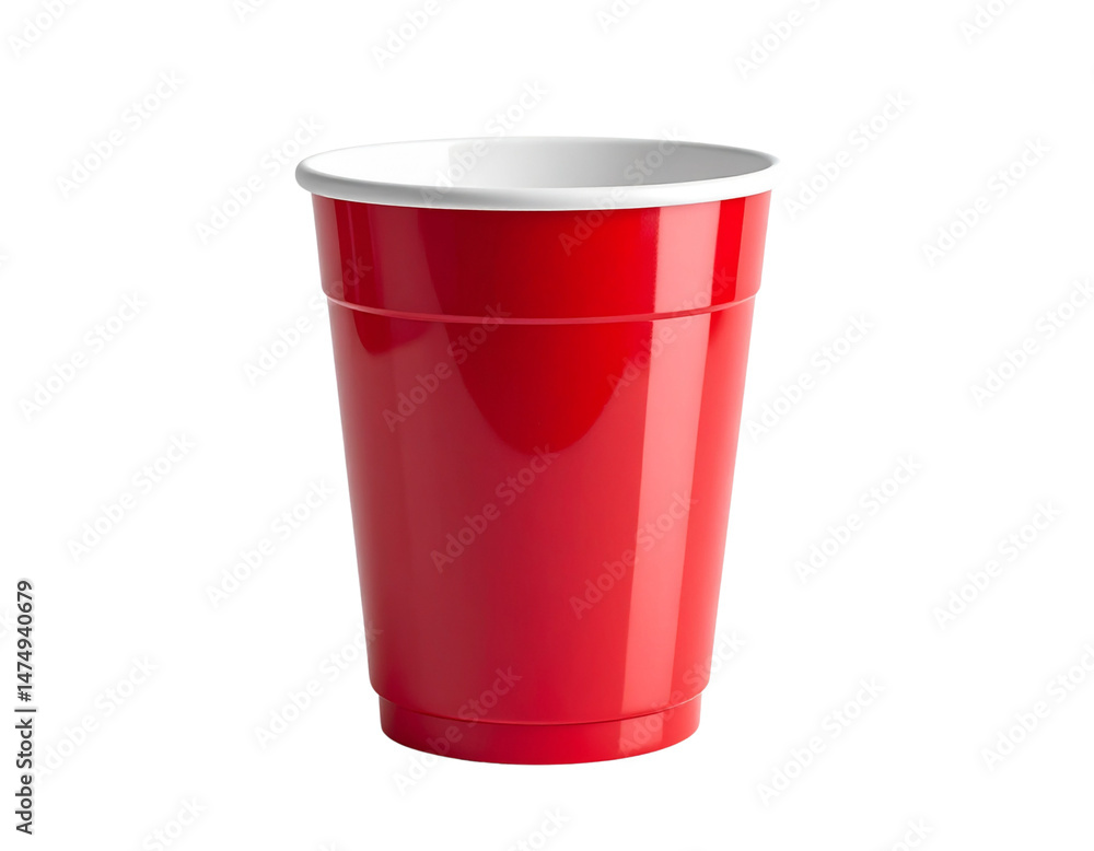 Classic Red Cup for Beverages Isolated on White Background PNG Classic Red Cup for Beverages Isolated on White Background PNG