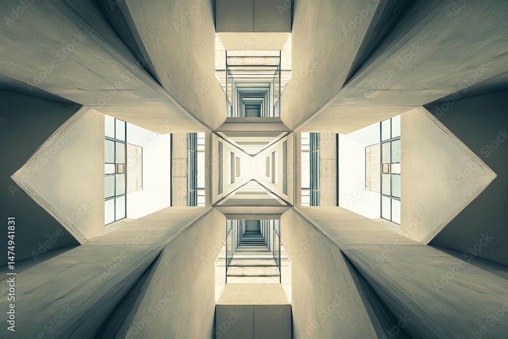 Obraz premium Abstract geometric pattern with vibrant kaleidoscope of colors generative ai