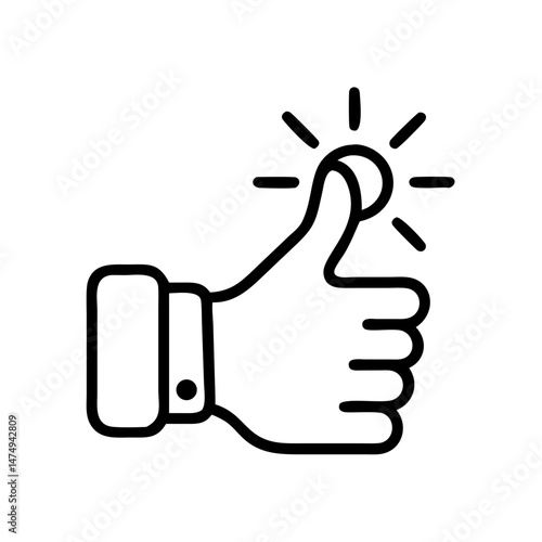 Thumbs Up Gesture Highlighting Positivity Against Plain Background  