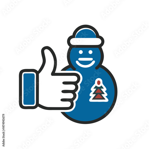 Snowman giving a thumbs up for Christmas celebration  