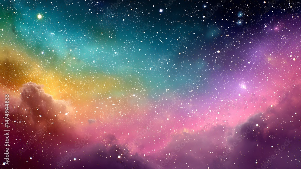 Naklejka premium Colorful nebulae and stars in deep space